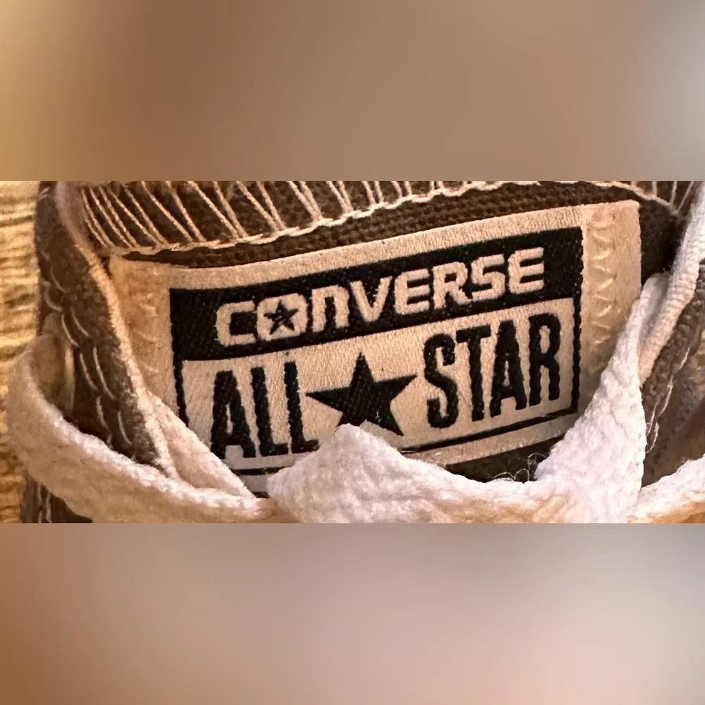 KIDS Youth Converse All Star Low Gray Distressed Style Canvas Sneakers - SIZE 1